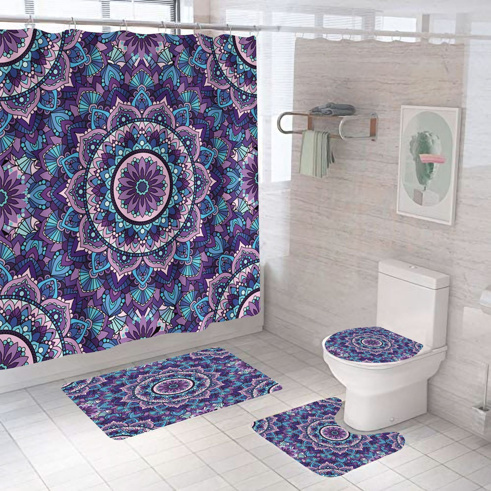 Digital Printing Waterproof Polyester Pattern Series Shower Curtain