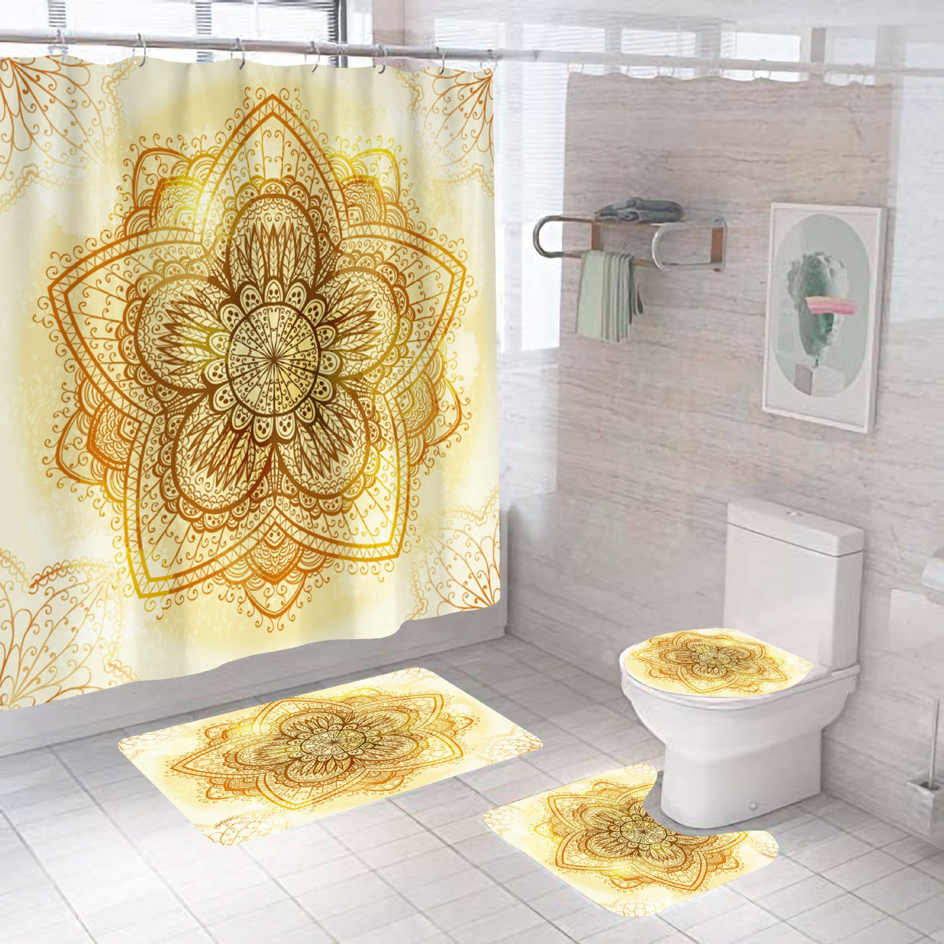 Digital Printing Waterproof Polyester Pattern Series Shower Curtain