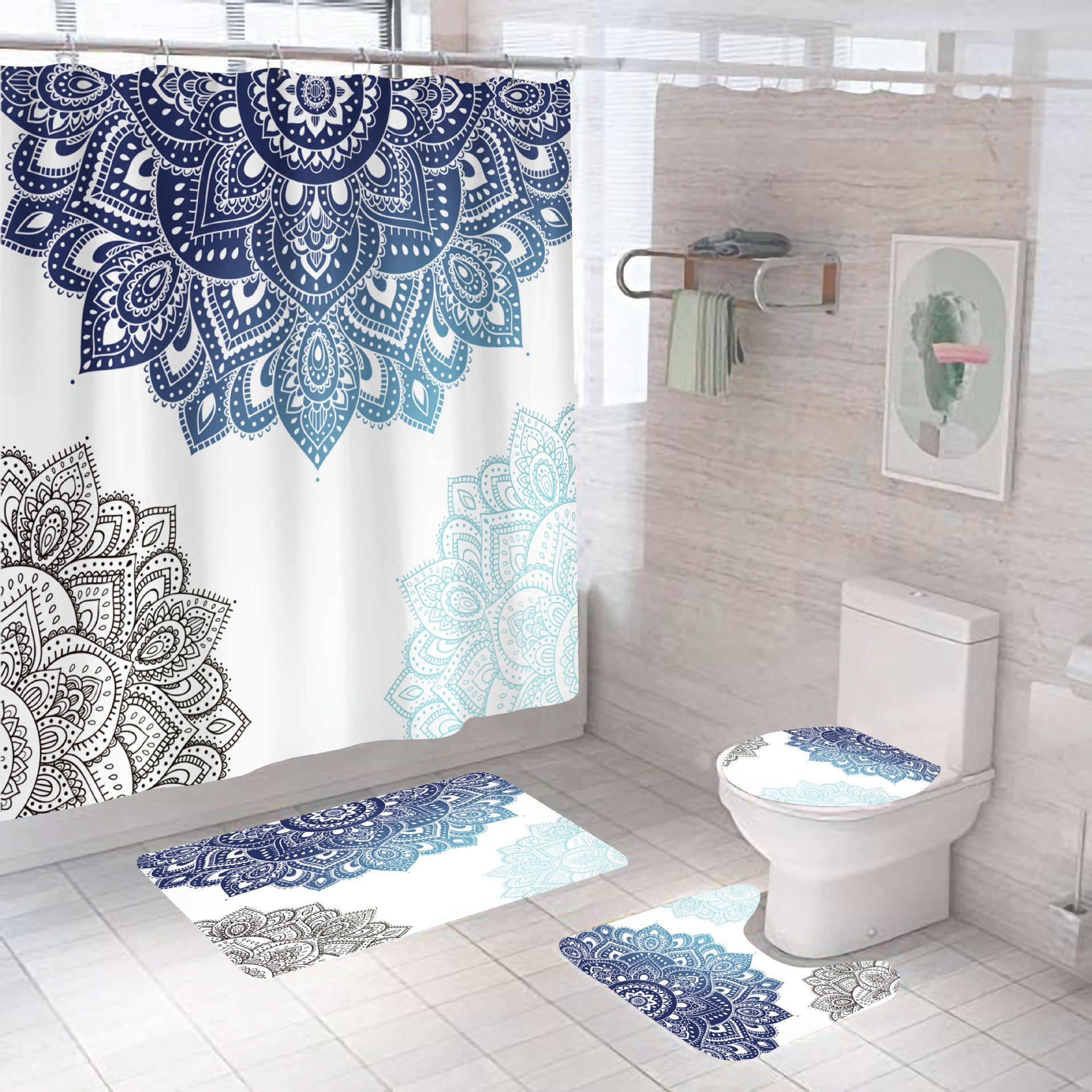 Digital Printing Waterproof Polyester Pattern Series Shower Curtain