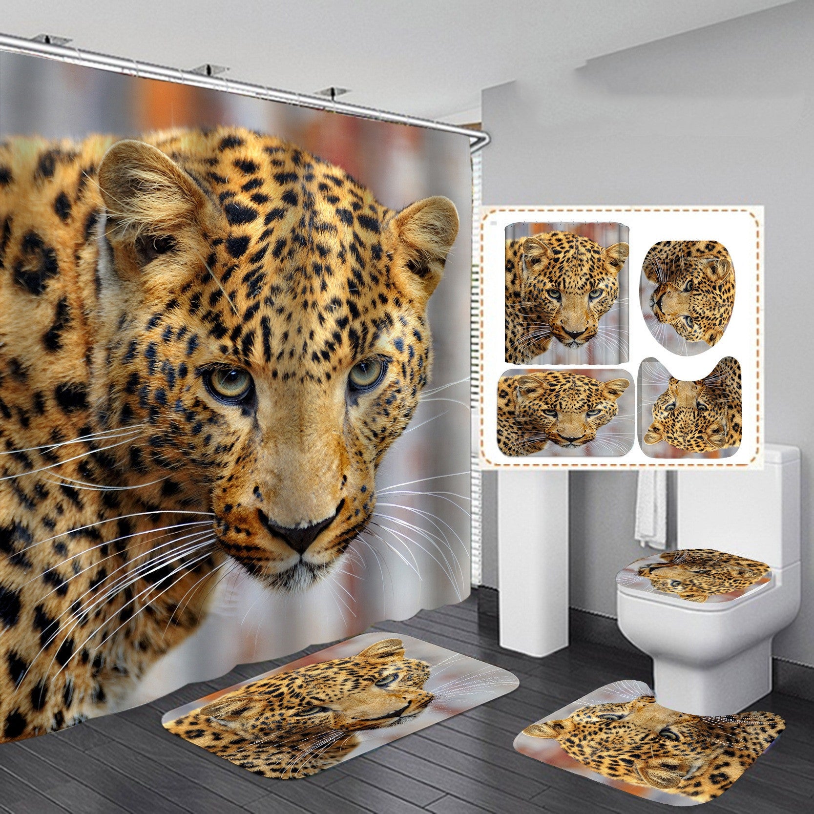 Digital Printing Waterproof Polyester Shower Curtain