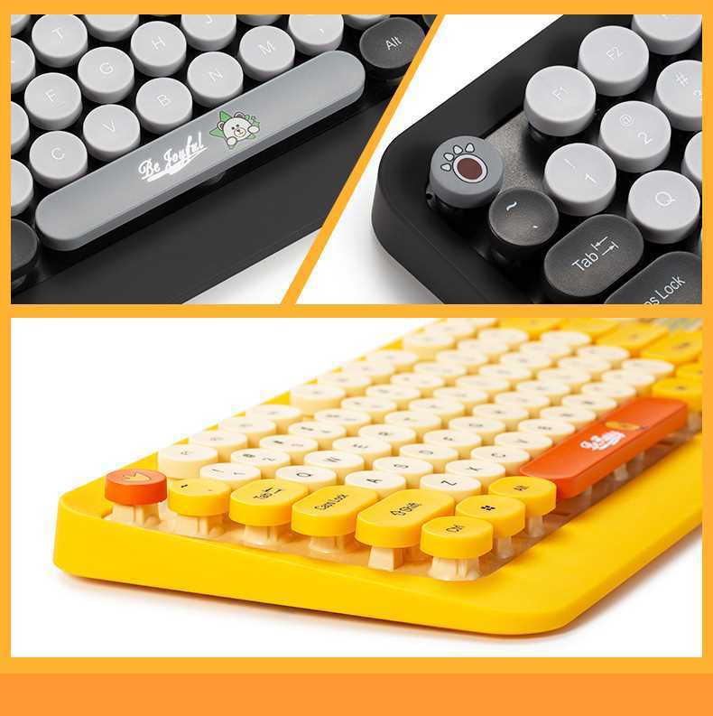 Happy Duck wireless keyboard and mouse set retro