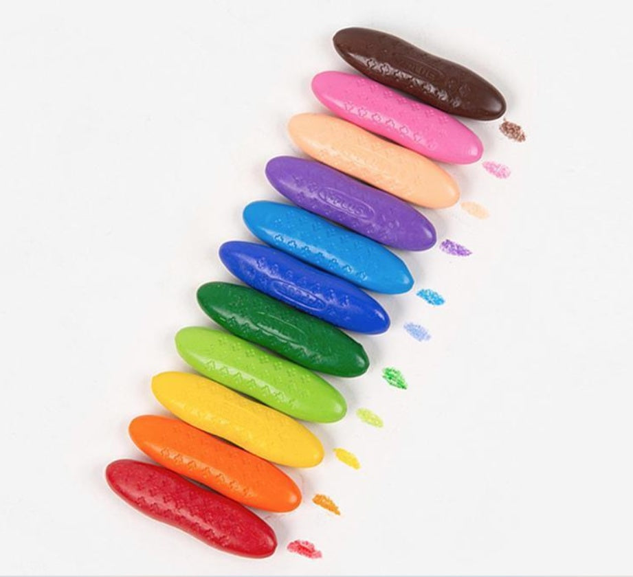 Brush Painting Kindergarten Full 12 Color Crayons