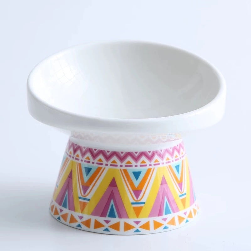 High-foot Oblique  Mouth Anti-overturning Dog Food Rice Bowl Water Bowl Pet Supplies