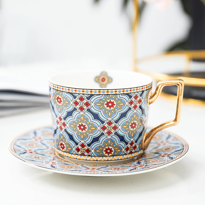 Coffee Cup And Saucer Set Household Afternoon Tea Flower Tea Cup