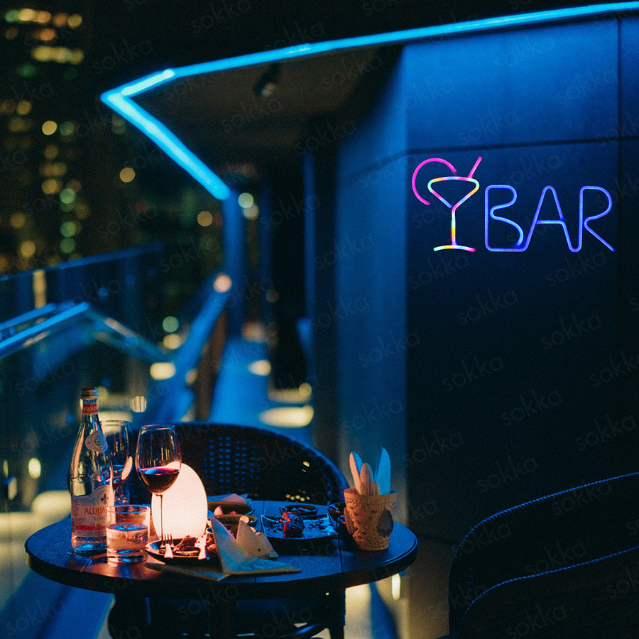 LED Neon Letter Shape BAR Family PARTY Bar Bedroom Room Decoration Light