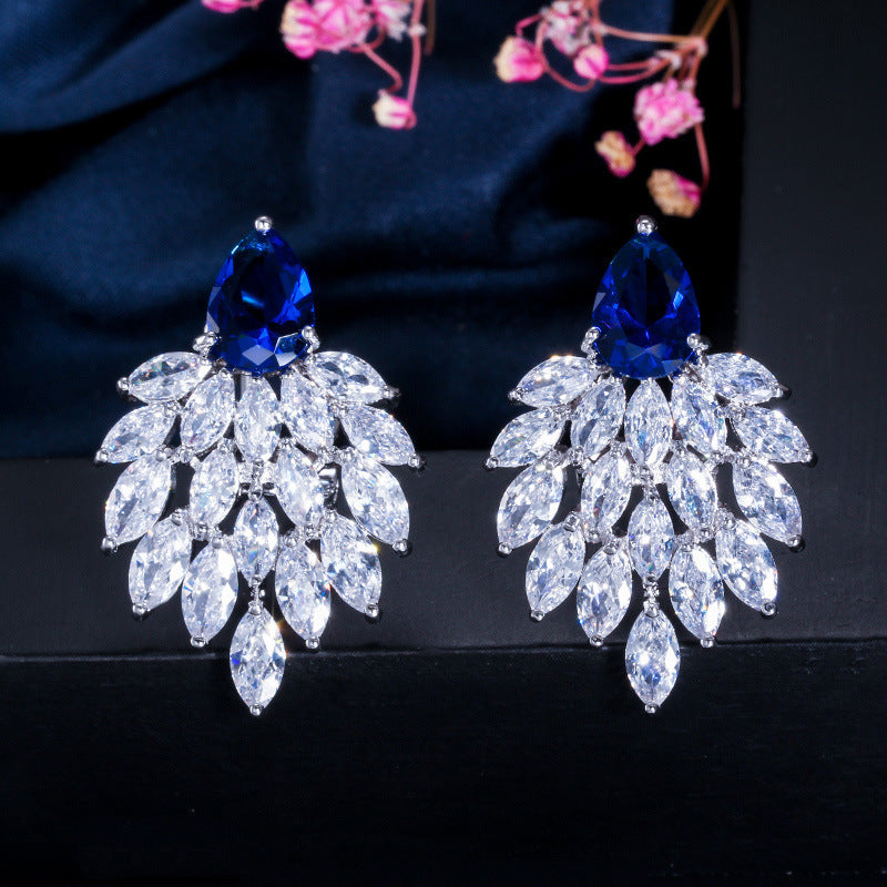 Bright Night Wedding Aaa Zircon Earrings Stud Earrings