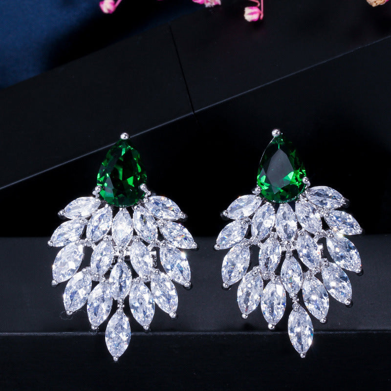 Bright Night Wedding Aaa Zircon Earrings Stud Earrings