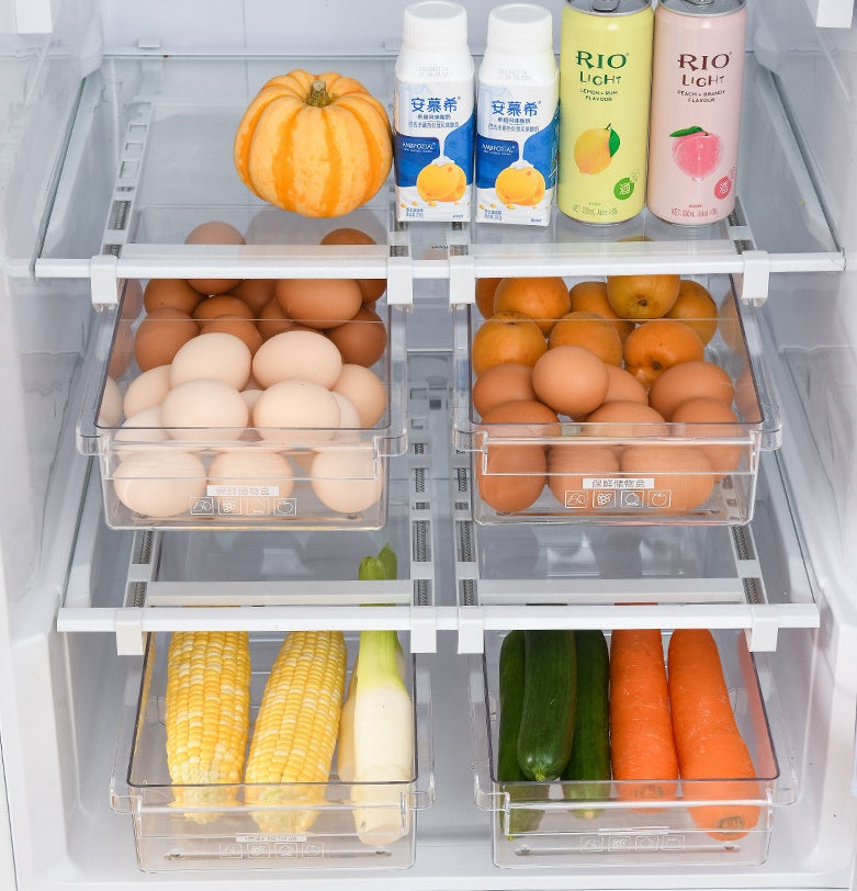 Refrigerator Organiser for Storage Kitchen-Storage Box Transparent Food  Refrigerator Drawers Spacer Storage Basket