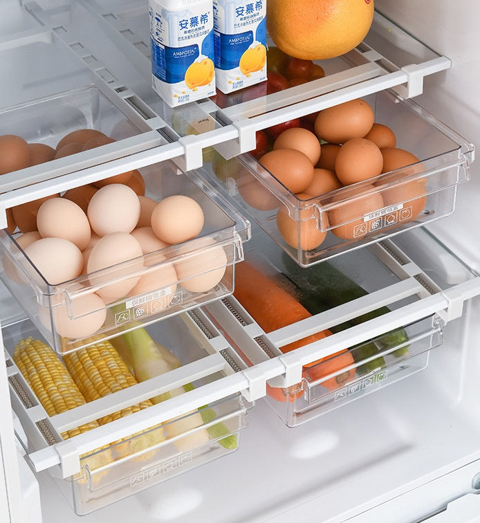 Refrigerator Organiser for Storage Kitchen-Storage Box Transparent Food  Refrigerator Drawers Spacer Storage Basket