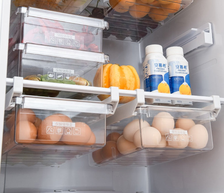 Refrigerator Organiser for Storage Kitchen-Storage Box Transparent Food  Refrigerator Drawers Spacer Storage Basket