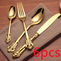 304 Stainless Steel Titanium Hotel Tableware Set
