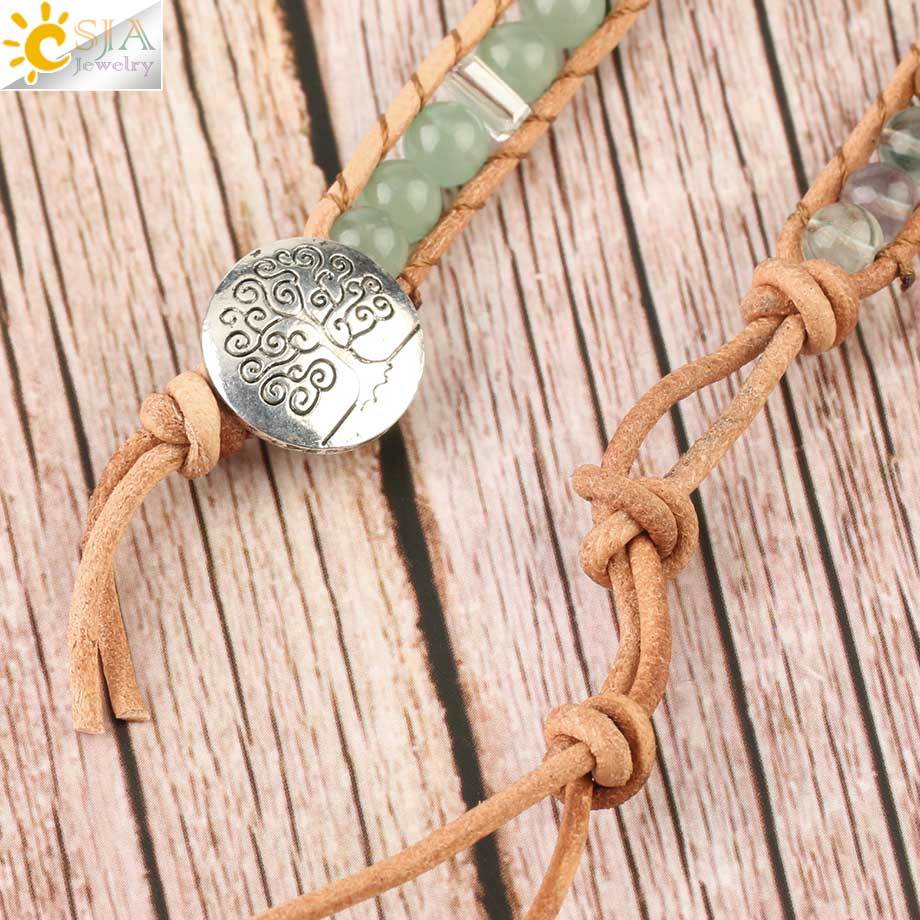 Natural Stone Hand-woven Leather Bracelet