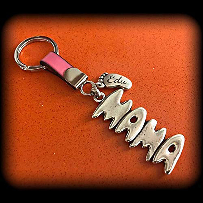 New European and American leather keychain customization Mother's Day gift