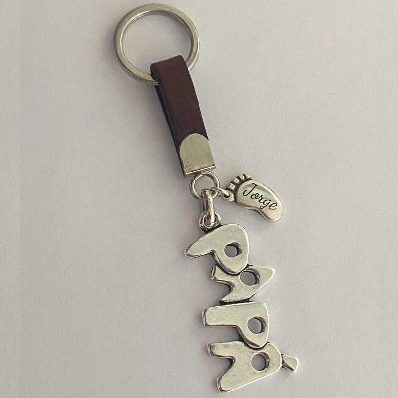 New European and American leather keychain customization Mother's Day gift