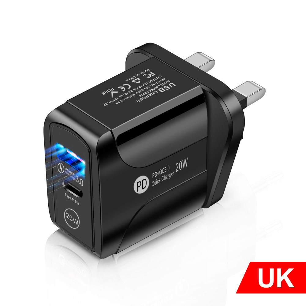 Chargeur de voyage rapide standard européen, américain et britannique