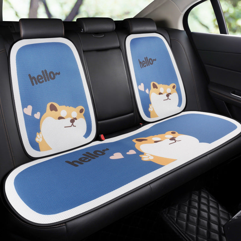 Car Seat Four Seasons Universal Summer Cool Cushion Seat Cushion Cute Seat Cushion Fabric Seat Cover Girl Three-Piece Suit