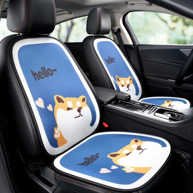 Car Seat Four Seasons Universal Summer Cool Cushion Seat Cushion Cute Seat Cushion Fabric Seat Cover Girl Three-Piece Suit