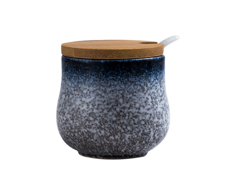 Japanese Seasoning Pot Ceramic Suit Restaurant Seasoning Pot With Cover Commercial Salt Pot Chili Oil Tank Household Kitchen