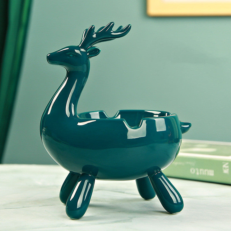 Creative Deer Ashtray Ceramic Nordic Decorative Shoe Cabinet Put Key Porch Storage Box Decoration Living Room Home