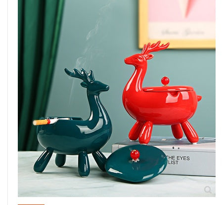 Creative Deer Ashtray Ceramic Nordic Decorative Shoe Cabinet Put Key Porch Storage Box Decoration Living Room Home