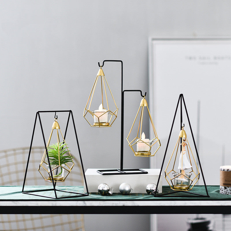 European Style Hanging Candle Holder Simple Home Wine Cabinet Decoration Ideas