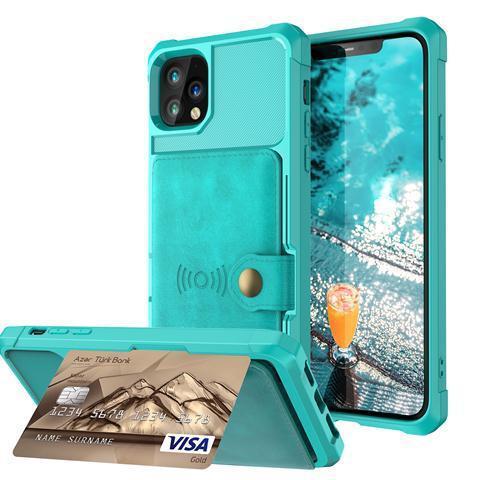Insert Card Magnetic Support Shell Wallet Card Mobile Phone Protective Cover