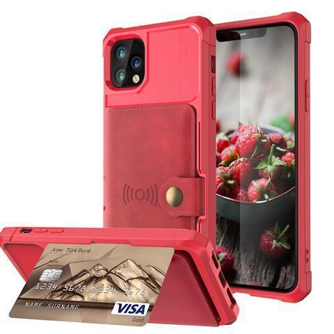 Insert Card Magnetic Support Shell Wallet Card Mobile Phone Protective Cover