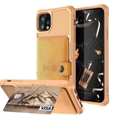 Insert Card Magnetic Support Shell Wallet Card Mobile Phone Protective Cover