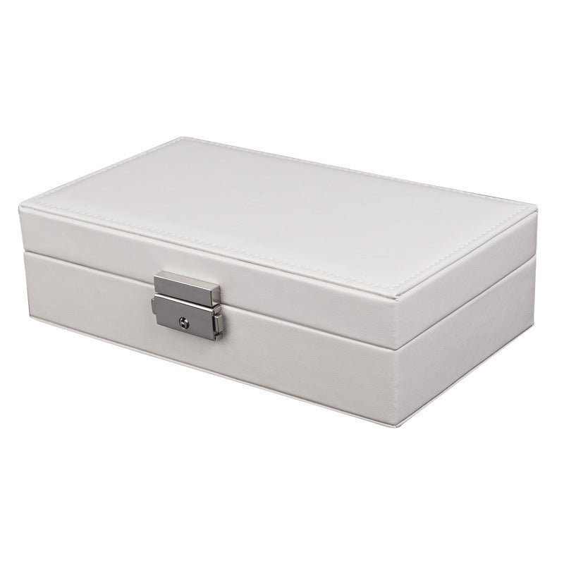 Double Layer Large Capacity Pu Jewelry Box Portable Leather Jewelry Storage Box Necklace Ring Watch Jewelry Box