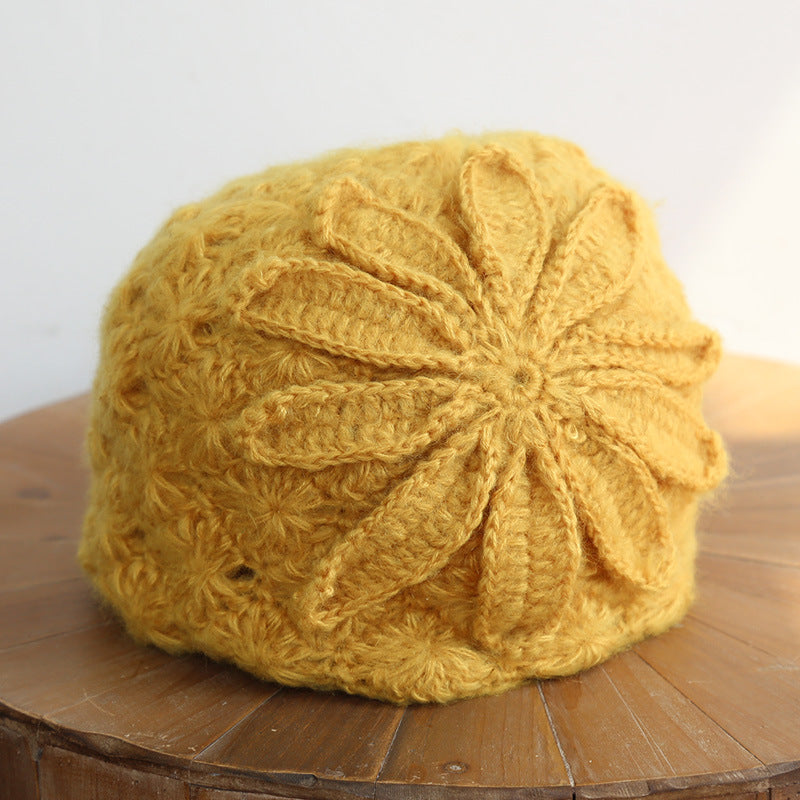 Hand knitted woolen hat women