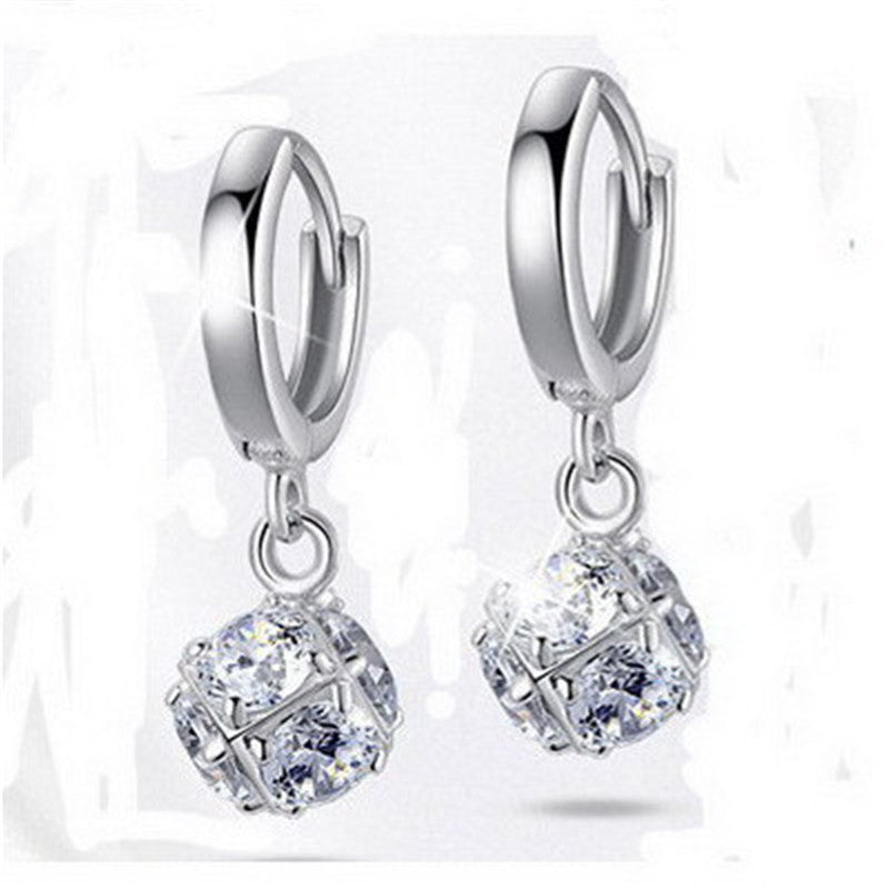 Earrings Zircon Linglong Ball Vintage 925 Sterling Silver Earrings