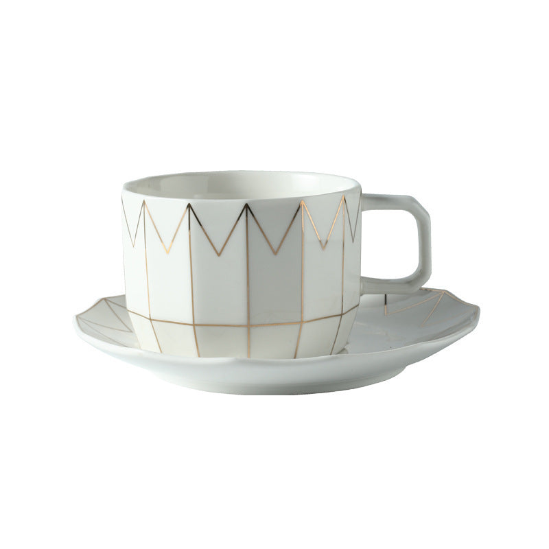 Simple Japanese Black Tea Cup And Saucer Set