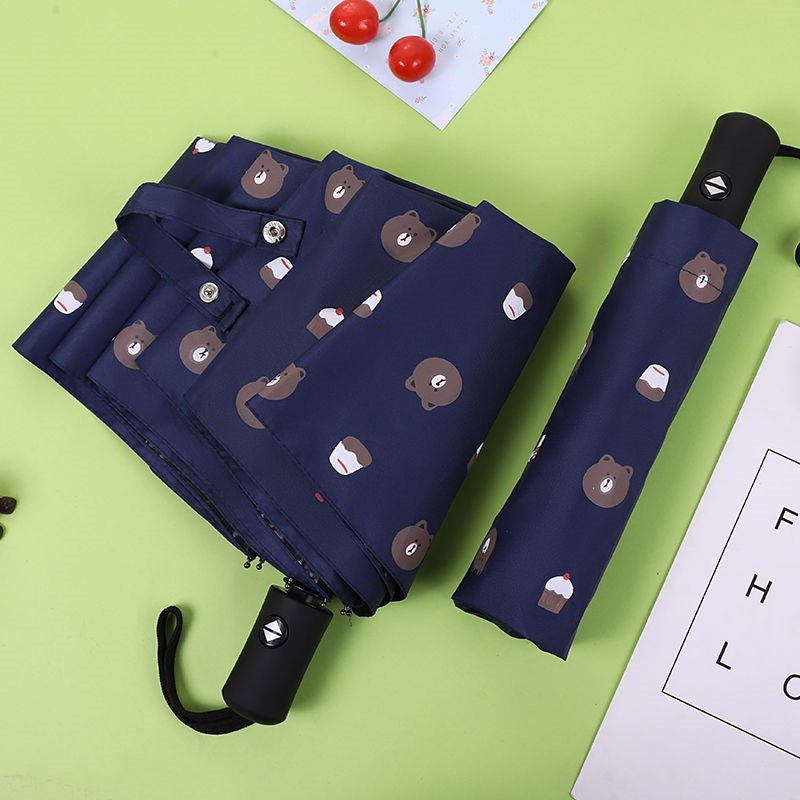 Cute Full-Auto Umbrella Rain And Sun Dual-Use Children Girls Primary School Girls Girls Folding Sunshade