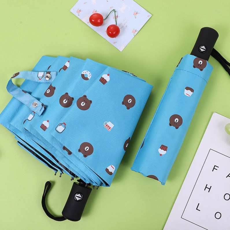 Cute Full-Auto Umbrella Rain And Sun Dual-Use Children Girls Primary School Girls Girls Folding Sunshade