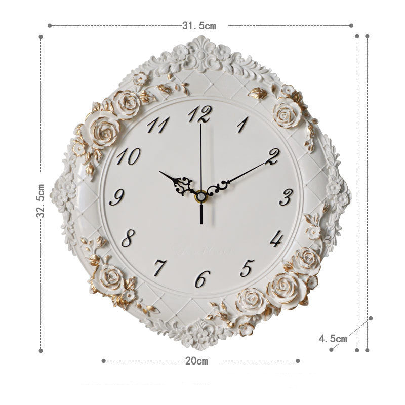 Horloge Simple Silent Living Room Wall Clock Modern Round Bedroom Classroom Office Quartz Clock Watch Couronne De Roses