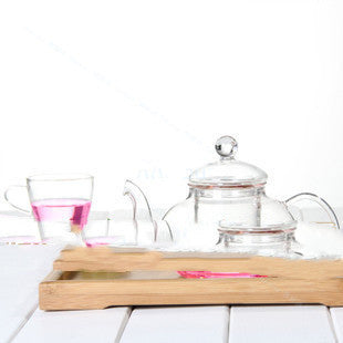 Théière Fleur Service à Thé Haut de Gamme en Verre Pot en Verre