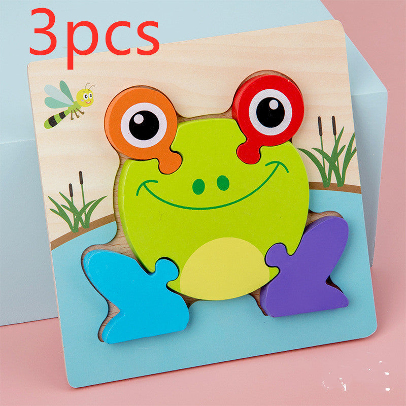 Baby Toys Wooden 3d Puzzle Tangram Shapes Learning Cartoon