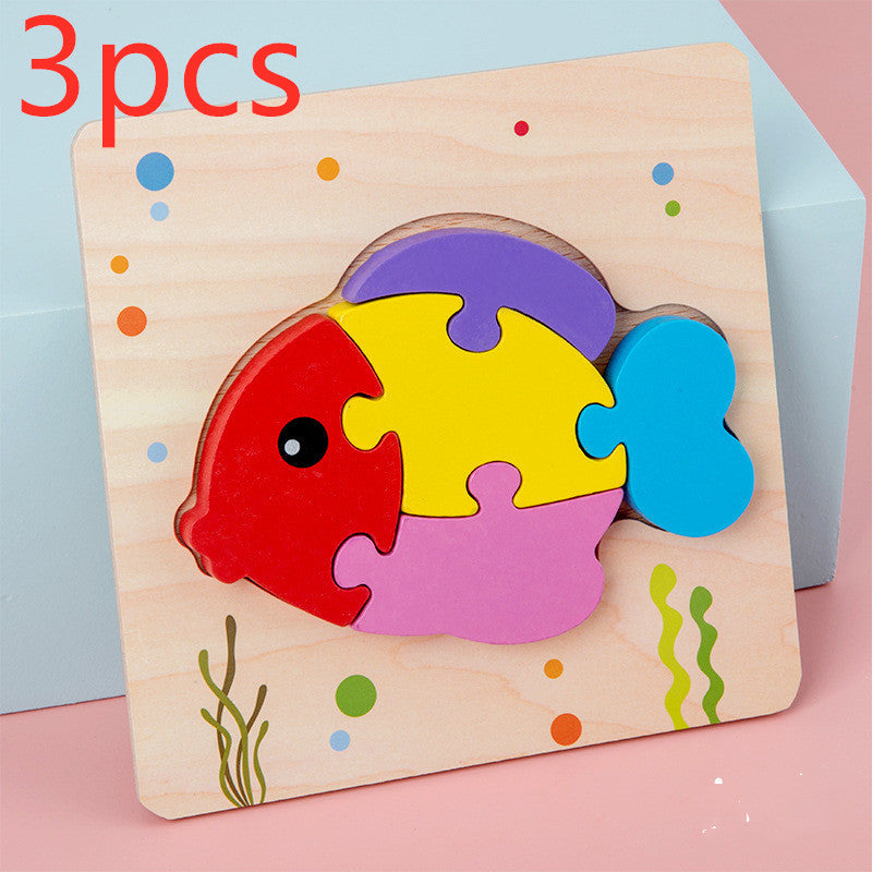Baby Toys Wooden 3d Puzzle Tangram Shapes Learning Cartoon