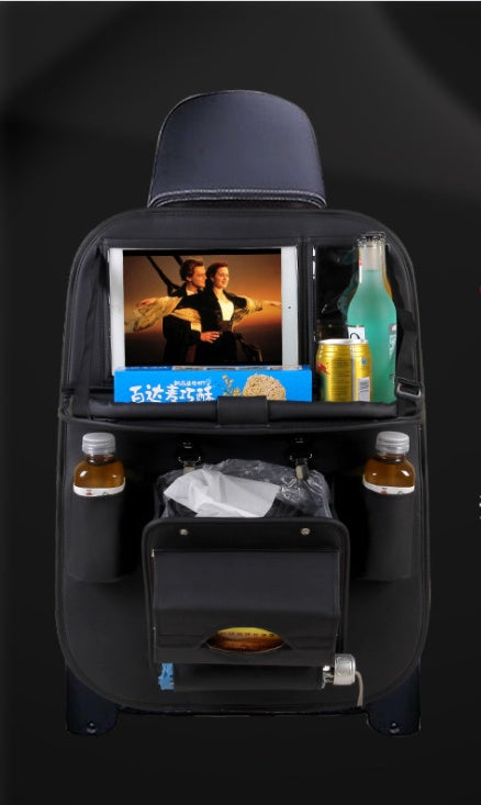 Car Trash Bag, Car Storage Bag, Hanging Folding Trash Can, Leather Seat Back Trash Bag, Interior Supplies