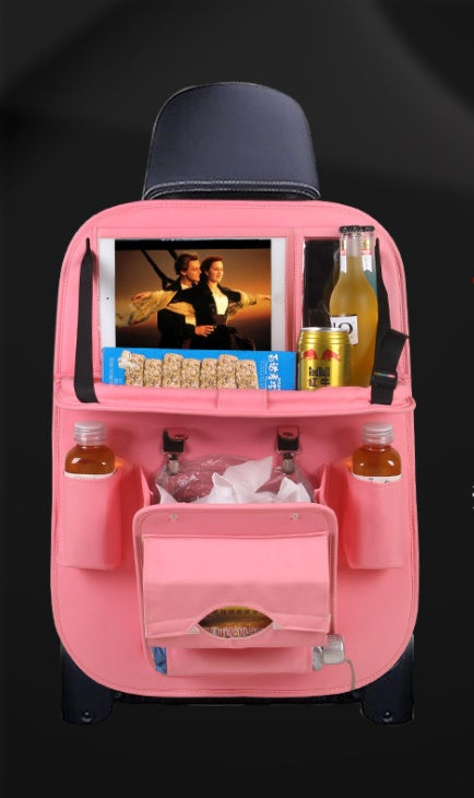 Car Trash Bag, Car Storage Bag, Hanging Folding Trash Can, Leather Seat Back Trash Bag, Interior Supplies