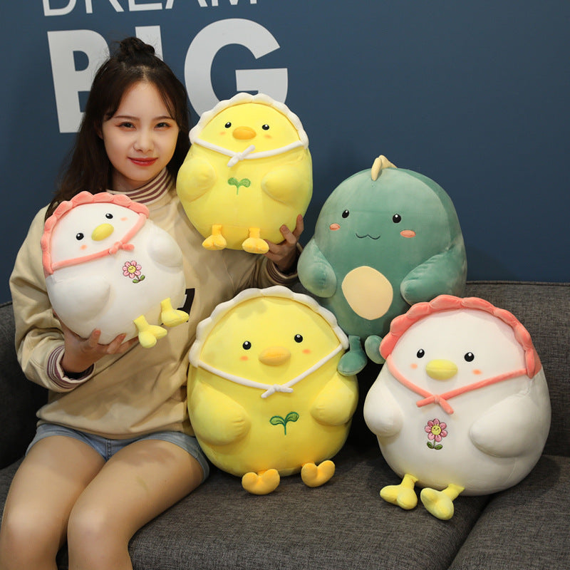 Animal Little White Chicken Pillow Dinosaur Doll Plush Toy