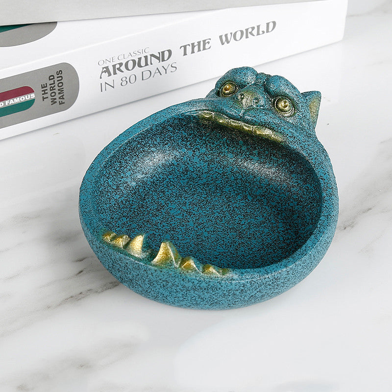 Solid Flame-retardant Resin Ashtray, Retro Architectural Craftsmanship Gift