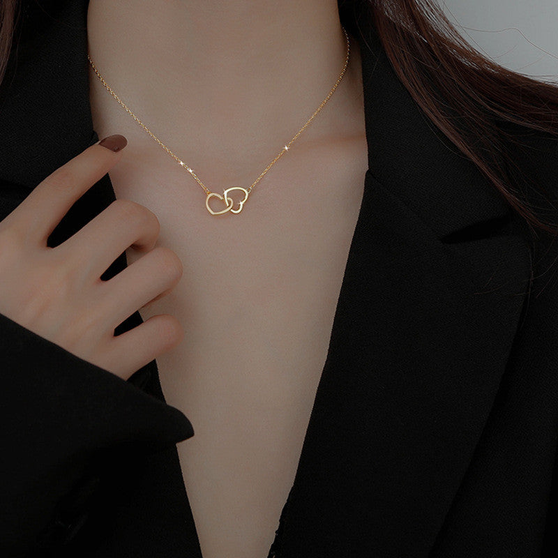 Love Interlocking Necklace Female Clavicle Chain