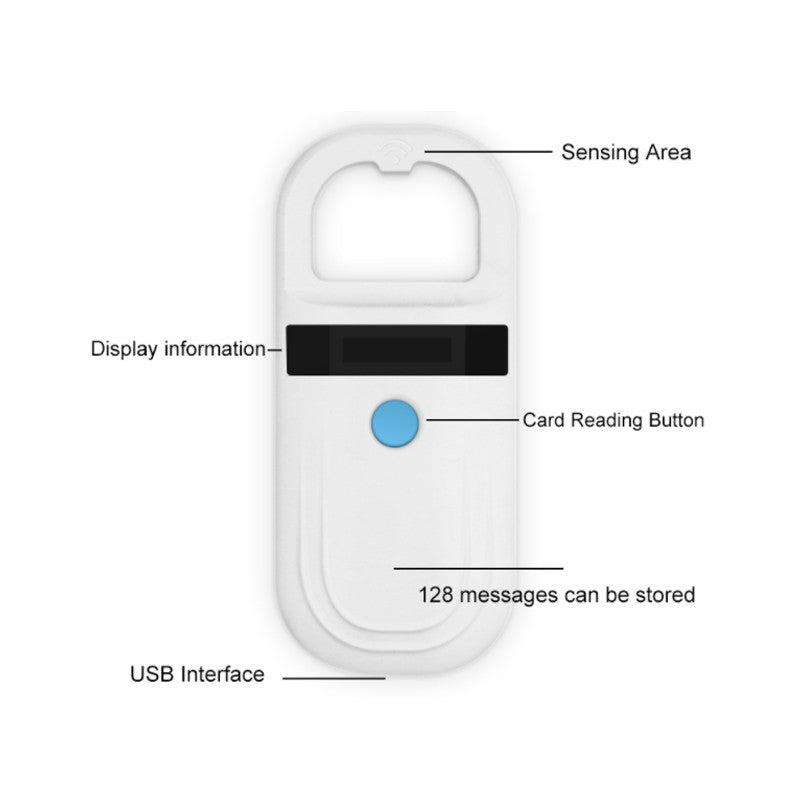 134.2khz Portable RFID Animal Chip Reader