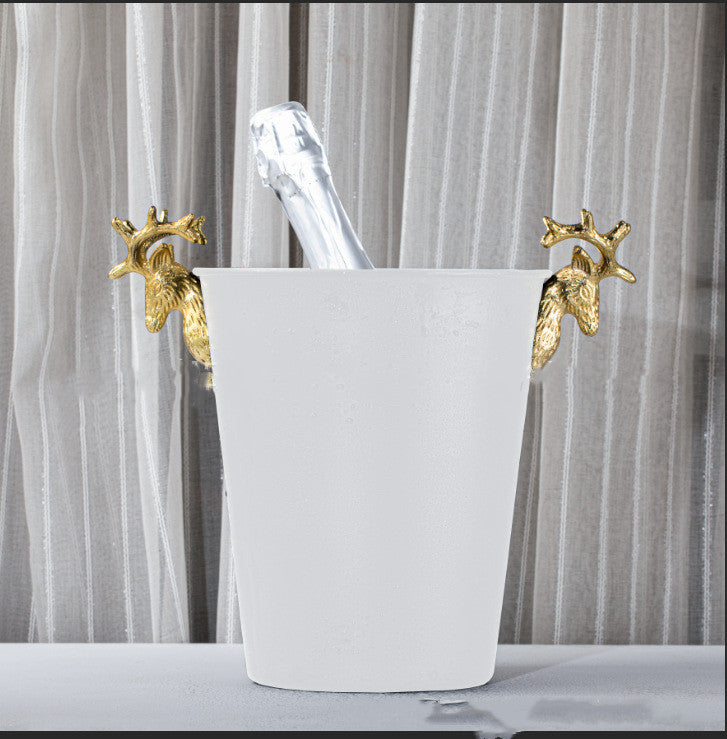 Deer Head Ice Bucket European-Style High-End Champagne Bucket Stainless Steel Ice Wine Bucket