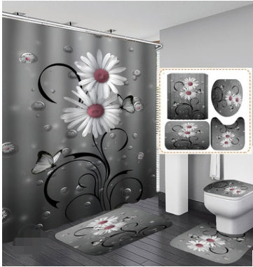 Printed Waterproof Polyester Shower Curtain