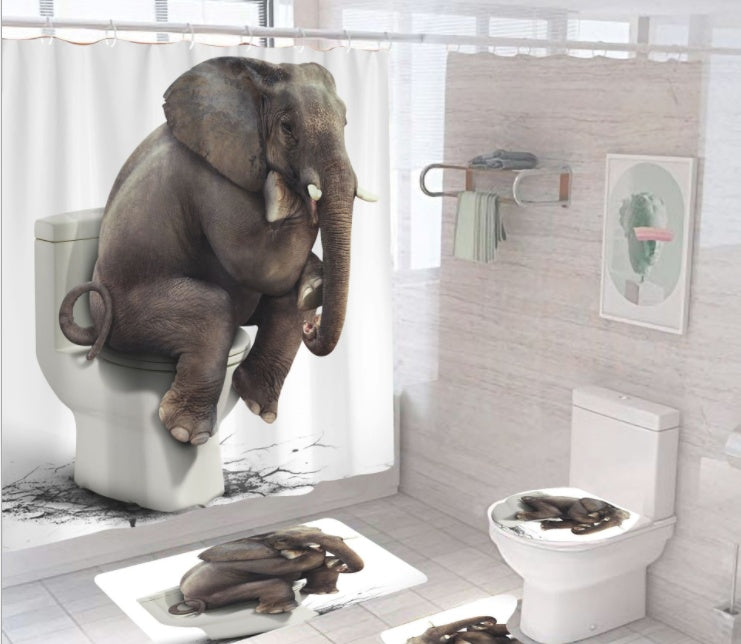Elephant Series Digital Printing Shower Curtain