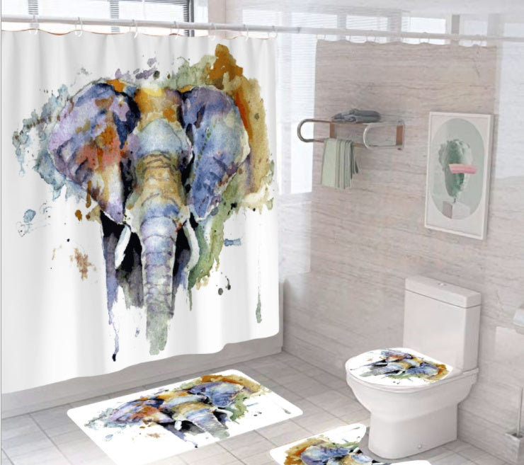 Elephant Series Digital Printing Shower Curtain