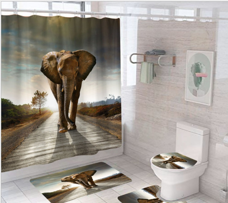 Elephant Series Digital Printing Shower Curtain