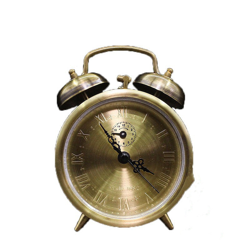 Retro Brushed Vintage Mechanical Clockwork Alarm Clock